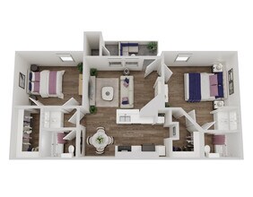 2 Bedroom 2 Bathroom 1403 floor plan